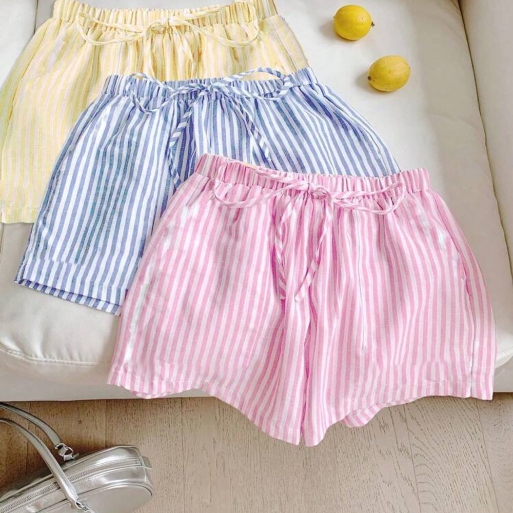 SHEIN Striped Women Shorts - Pink, Blue, Yellow